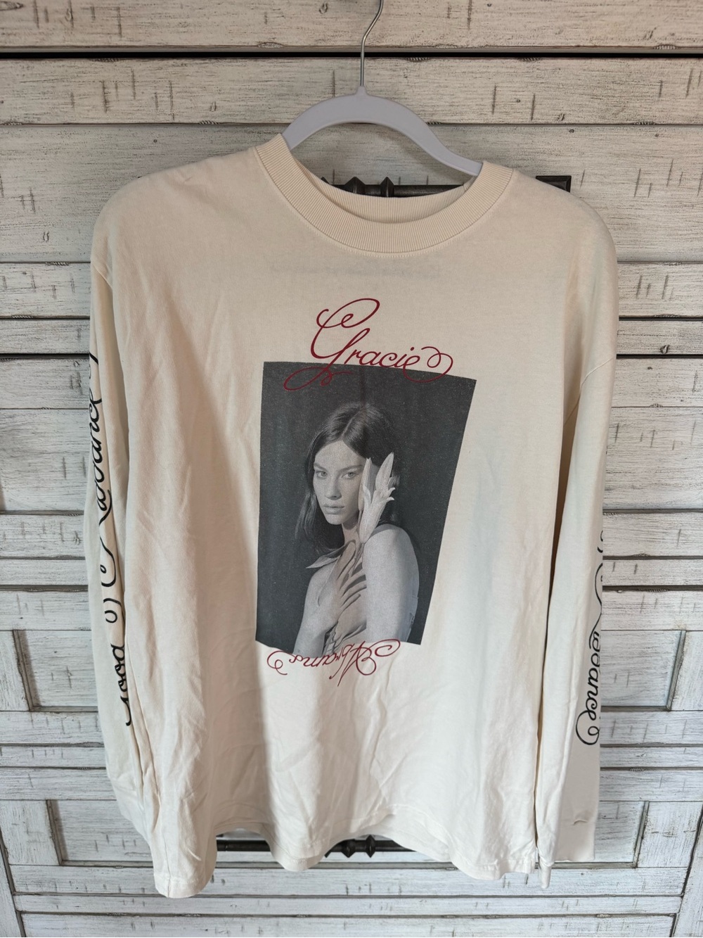 Graphic Long Sleeve Tee with Portrait Print